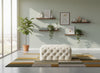 Ariel Cream Velvet Ottoman/Bench