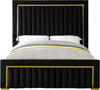 Dolce Black Velvet Queen Bed (3 Boxes)