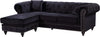 Sabrina Black Velvet 2pc. Reversible Sectional