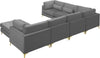 Julia Grey Velvet Modular Sectional (7 Boxes)