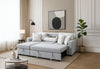 U0204 Light Grey/White Reversible Pull Out Sofa Bed