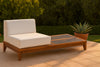 Rio Off White Waterproof Fabric Outdoor Patio Modular Chair w/ Integrated Table