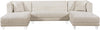 Moda Cream Velvet 3pc. Sectional