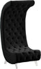 Crescent Black Velvet Accent Chair