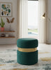Hailey Green Velvet Ottoman/Stool