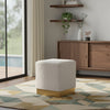 Jax Cream Velvet Ottoman/Stool