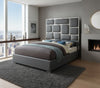 Milan Grey Faux Leather King Bed