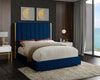Becca Navy Velvet Queen Bed