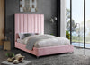 Via Pink Velvet Queen Bed