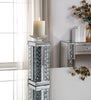 Nysa Mirrored & Faux Crystals Accent Candleholder