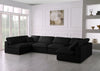 Serene Black Linen Fabric Deluxe Cloud Modular Sectional