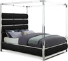 Encore Black Faux Leather Queen Bed (4 Boxes)