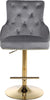 Claude Grey Velvet Adjustable Stool