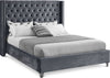 Aiden Grey Velvet King Bed