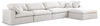 Serene Cream Linen Fabric Deluxe Cloud Modular Sectional