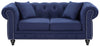 Chesterfield Navy Linen Loveseat