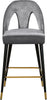 Akoya Grey Velvet Stool