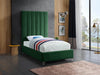 Via Green Velvet Twin Bed