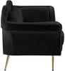 Lips Black Velvet Loveseat