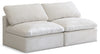 Plush Cream Velvet Standard Cloud Modular Sofa