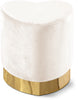 Heart Cream Velvet Ottoman/Stool