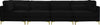 Julia Black Velvet Modular Sofa (4 Boxes)