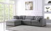 Serene Grey Linen Fabric Deluxe Cloud Modular Sectional