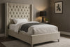 Aiden Cream Velvet Twin Bed