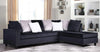Galaxy Home Martha Reversible Sectional Sofa in Black GHF-808857834874