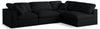 Plush Black Velvet Standard Cloud Modular Sectional
