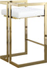 Ezra White Faux Leather Stool