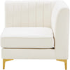 Alina Cream Velvet Corner Chair