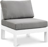 Nizuc Grey Waterproof Fabric Outdoor Patio Aluminum Armless Chair