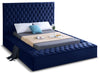 Bliss Navy Velvet Full Bed (3 Boxes)
