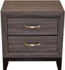 Galaxy Home Hudson 2 Drawer Nightstand in Foil Grey GHF-808857696809