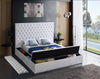 Bliss White Velvet Queen Bed (3 Boxes)