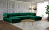 Gwen Green Velvet 3pc. Sectional (3 Boxes)