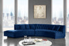 Kenzi Navy Velvet 2pc. Sectional