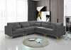Julia Grey Velvet Modular Sectional (5 Boxes)