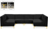 Alina Black Velvet Modular Sectional