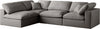 Plush Grey Velvet Standard Cloud Modular Sectional