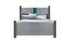 Logan Silver Bed, Dresser, Mirror and Nightstand