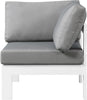Nizuc Grey Waterproof Fabric Outdoor Patio Aluminum Corner Chair
