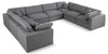 Serene Grey Linen Fabric Deluxe Cloud Modular Sectional