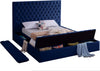 Bliss Navy Velvet Full Bed (3 Boxes)