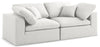 Serene Cream Linen Fabric Deluxe Cloud Modular Sofa