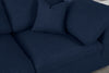 Serene Navy Linen Fabric Deluxe Cloud Modular Sofa