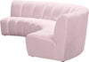 Infinity Pink Velvet 3pc. Modular Sectional