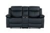 U6026 Black Pu 72A Console Reclining Loveseat with LED and Speaker
