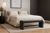 Minimalist Grey Velvet Bench